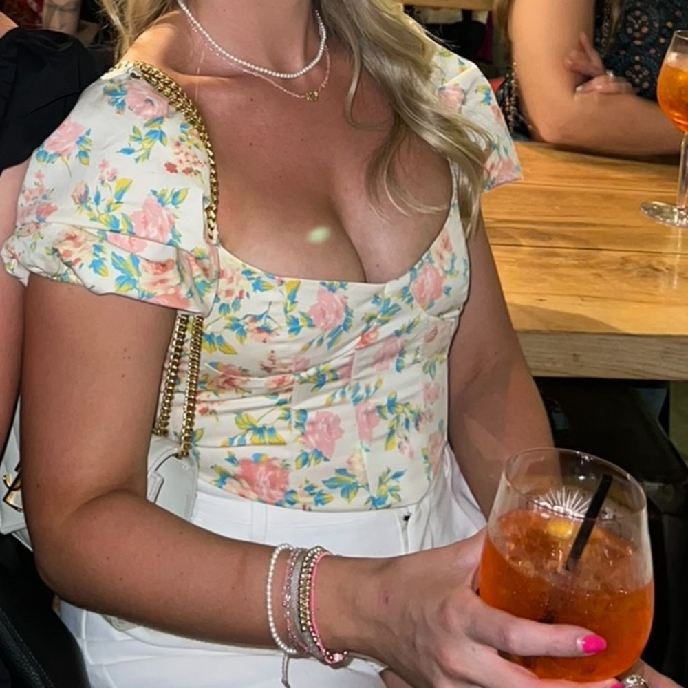 Zara Multicolor Floral Smocked Top